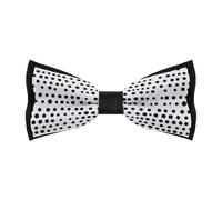KWQDOZF Black And White Dalmatian Spot Dots Bow Ties for Men Print Bowtie Business Work Wedding Party Ties