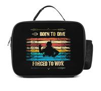KWQDOZF Born to Dive Forced to Work Fashion Lunch Box Bag Tote Portable Insulated Lunchbox Containers Leakproof