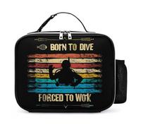 KWQDOZF Born to Dive Forced to Work Portable Lunch Box Bag Tote Reusable Insulated Lunchbox Containers Leakproof Work Picnic