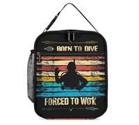 KWQDOZF Born to Dive Forced to Work Portable Lunch Box Bag Tote Reusable Leakproof Insulated Lunchbox for Work Beach Picnic