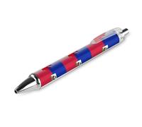 KWQDOZF Canada Haitians Flag Retractable Ballpoint Pen Black Ink 0.5mm Fine Point Pens Office Supplies
