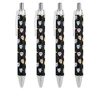 KWQDOZF Cartoon Owl Pattern Ballpoint Pens Fine Point (0.5mm) Retractable Smooth Writing Pens Black Ink Gel Pens 4 PCS