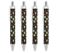 KWQDOZF Cartoon Owl Pattern Ballpoint Pens Fine Point (0.5mm) Retractable Smooth Writing Pens Black Ink Gel Pens 4 PCS