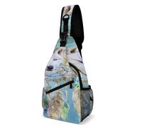 KWQDOZF Casual Sling Bag Backpack, Daypack, Wolves Dream Catcher Art Shoulder Chest Crossbody Bag, Bookbag, Travel Backpack Camping Outdoor Bag for Man/Women/College