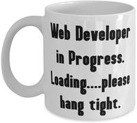 KWQDOZF Ceramic Coffee Mug Web Developer in Progress Loading Please Hang ACoffee Mugs Novelty Coffee Cup Double Side Printed Ceramic Tea Mug for Mom Dad Friend Wife Husband Gift 11oz