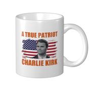 KWQDOZF Charlie Kirk A True Patriot 11oz Eco-Friendly Thick-Bottom Ceramic Mug with Smooth Rim Durable & Comfortable Cup for Coffee,Tea,and Daily Use at Home,Office,or Cafes
