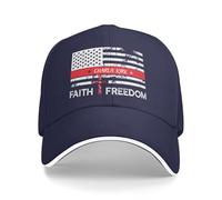 KWQDOZF Charlie Kirk Faith Freedom Hat Men Funny Dad Hat Birthday Gifts for Men Navy Blue