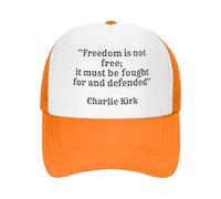 KWQDOZF Charlie Kirk Freedom is Not Free, It Must Be Fought for and Defended Hat for Men Women Orange