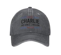 KWQDOZF Charlie Kirk hat Patriotic Faith His Voice Lives-On Denim Cap