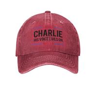 KWQDOZF Charlie Kirk hat Patriotic Faith His Voice Lives-On Denim Cap