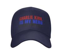 KWQDOZF Charlie Kirk is My Hero Cap Adjustable Baseball Hat for Men and Women Navy Blue