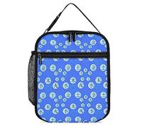 KWQDOZF Chinese Five Basic Elements Cheerful Dogs Lunch Bag Portable Capacity Lunch Box Reusable Large Lunch Bag for Men Women Water Bottle Bag with Side