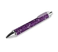 KWQDOZF Classic 0.5mm Fine Point Black Ink Smooth Writing Ball Pen Office Supplies Pen Beautiful Dark Purple Shining Glitter Sparkles Pattern
