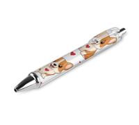 KWQDOZF Classic 0.5mm Fine Point Black Ink Smooth Writing Ball Pen Office Supplies Pen Puppy Welsh Corgi And Heart Cute Funny Dog