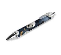 KWQDOZF Classic Smooth Writing Pen Premium Retractable Ballpoint Pen With Quick Dry Ink Halloween Full Moon Raven Goth Skulls