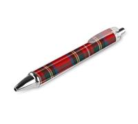 KWQDOZF Classic Smooth Writing Pen Premium Retractable Ballpoint Pen With Quick Dry Ink Red Plaid European Western Culture Inspired Abstract Irish Pattern Vintage Classical Design