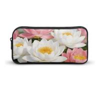 KWQDOZF Clear Pond Lotus Rhythms Zipper Pencil Cases Large Pencil Pouchs
