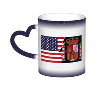 KWQDOZF Coat of arms of Spain and America Mug Ceramic Heat Sensitive Color Changing Mug Insulated Mug Novelty Unique Travel Mugs Home Mugs 11 OZ