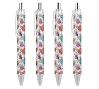 KWQDOZF Colorful Dot Butterfly Dragonfly Ballpoint Pens Fine Point (0.5mm) Retractable Smooth Writing Pens Black Ink Gel Pens 4 PCS