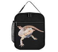 KWQDOZF Cool Bearded Dragon Lizards Portable Lunch Box Bag Tote Reusable Leakproof Insulated Lunchbox for Work Beach Picnic, 27.5X20cm, Style