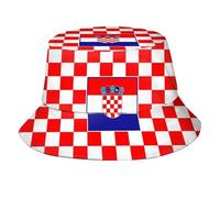 KWQDOZF Croatia Bucket Hat Croatia Flag Fisherman Hat Croatian Bucket Hats Sun Hat for Fishing Hiking Camping