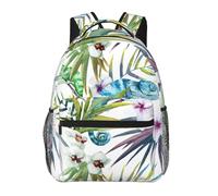 KWQDOZF Crocodile floral Backpack Laptop Bag Camping 15.6 Inch