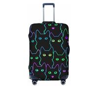 KWQDOZF Cute Cats Silhouettes Luggage Suitcase Covers Elastic Washable Black Luggage Protector Travel Suitcase Protective Cover for Kid and Adult, S