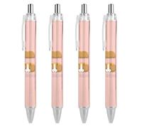 KWQDOZF Cute Guinea Pig Pattern Ballpoint Pens Fine Point (0.5mm) Retractable Smooth Writing Pens Black Ink Gel Pens 4 PCS