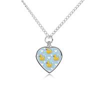 KWQDOZF Cute Rubber Duck Pet Ashes Necklace Heart Pendant Mini Case Dog and Cat Cremation Jewelry Keepsake