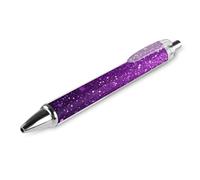 KWQDOZF Cute Smooth Writing Pen Premium Retractable Ballpoint Pen With Quick Dry Ink Beautiful Dark Purple Shining Glitter Sparkles Pattern