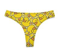 KWQDOZF Cute Yellow Rubber Duck Funny Womens Thong Breathable Underwear Novelty Gifts for Women