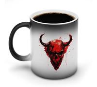 KWQDOZF Drippy Evil Skull Metal Death Funny Coffee Mug Cups Funny Color Changing Tea Cup for Men Women Birthday