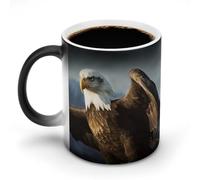 KWQDOZF Eagle Printed Heat Sensitive Coffee Mugs Morphing Color Changing Coffee Mug Full Image Revealed When HOT is Added