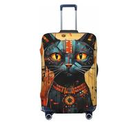 KWQDOZF Egyptian Cat Mythology God Vintage Elastic Travel Luggage Cover Travel Suitcase Cover for Trunk Case 19''-32'' Luggage Protective Cover