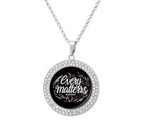 KWQDOZF Every Moment Matters Customized Round Necklace Picture Diamond Pendant Personalized Memory Jewelry Gift for Men Women