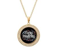 KWQDOZF Every Moment Matters Customized Round Necklace Picture Diamond Pendant Personalized Memory Jewelry Gift for Men Women