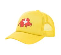 KWQDOZF Flag-map of Switzerland,Canvas Mesh Back Baseball Caps Trucker Hat Black