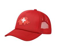 KWQDOZF Flag-map of Switzerland,Canvas Mesh Back Baseball Caps Trucker Hat Black
