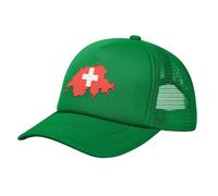 KWQDOZF Flag-map of Switzerland,Canvas Mesh Back Baseball Caps Trucker Hat Black
