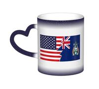 KWQDOZF Flag of Ascension Island and America Mug Ceramic Heat Sensitive Color Changing Mug Insulated Mug Novelty Unique Travel Mugs Home Mugs 11 OZ