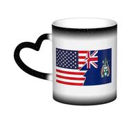 KWQDOZF Flag of Ascension Island and America Mug Ceramic Heat Sensitive Color Changing Mug Insulated Mug Novelty Unique Travel Mugs Home Mugs 11 OZ
