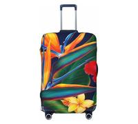 KWQDOZF Floral Bird Tropical Paradise Hawaii Luggage Cover, Protective Washable Travel High Elastic Fibers Suitcase Protector Fits Large