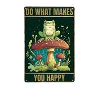 KWQDOZF Frog Decor Mushroom Decorations Tin Signs for Home Office Kitchen Bar Cafe Garden Farm Farmhouse Wall Decor 12x8 Inch