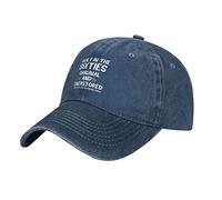 KWQDOZF Funny Cap Built in The Sixties Original Cap Men Dad Hats Graphic Hats Navy Blue