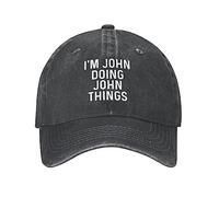 KWQDOZF Funny Hat I'm John Doing John Things Hat for Men Baseball Hats Adjustable Hats Black
