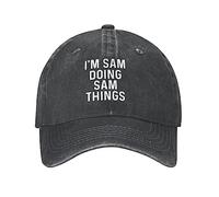KWQDOZF Funny Hat I'm Sam Doing Sam Things Hat Women Dad Hats Fashionable Hat Black