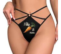 KWQDOZF Funny Joke I Like It Raw Carrot Funny Women's T-back Thong Panties G-String Printed No Show Underwear