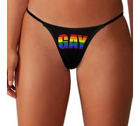 KWQDOZF Gay Pride Rainbow LGBTQ Women's G-String Thongs Low Rise Panties Stretch T-Back Tangas No Show Underwear