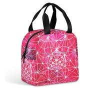 KWQDOZF Geometry Cube Sacred Galaxy Lunch Box Bag Tote for Women Men Insulated Lunchbox Containers Work Picnic Travel