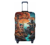 KWQDOZF Giant Mushroom Colorful Cute Wild Flowers Elastic Travel Luggage Cover Travel Suitcase Cover for Trunk Case 19''-32'' Luggage Protective Cover